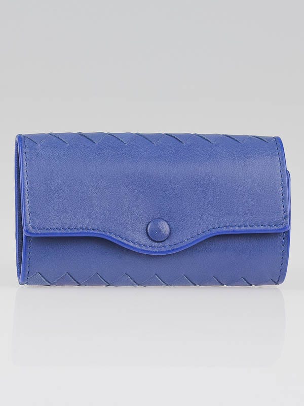 Bottega Veneta Blue Intrecciato Nappa Leather 6 Key Case