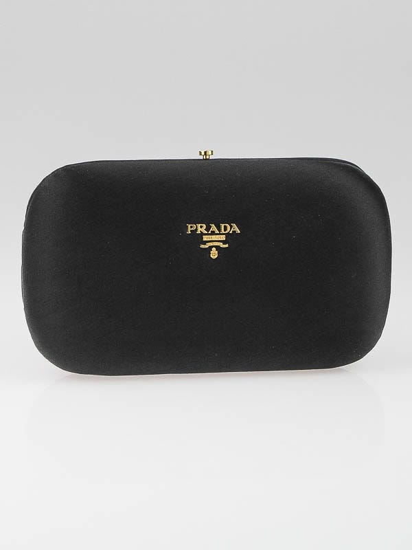Prada Black Satin Evening Clutch Bag BP0494