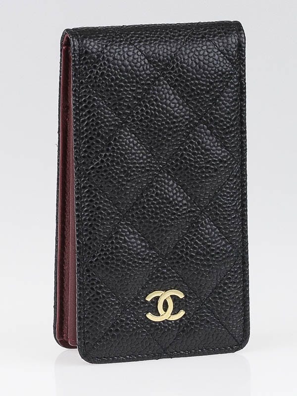 Chanel Black Caviar Leather Etui iPhone 4 Case