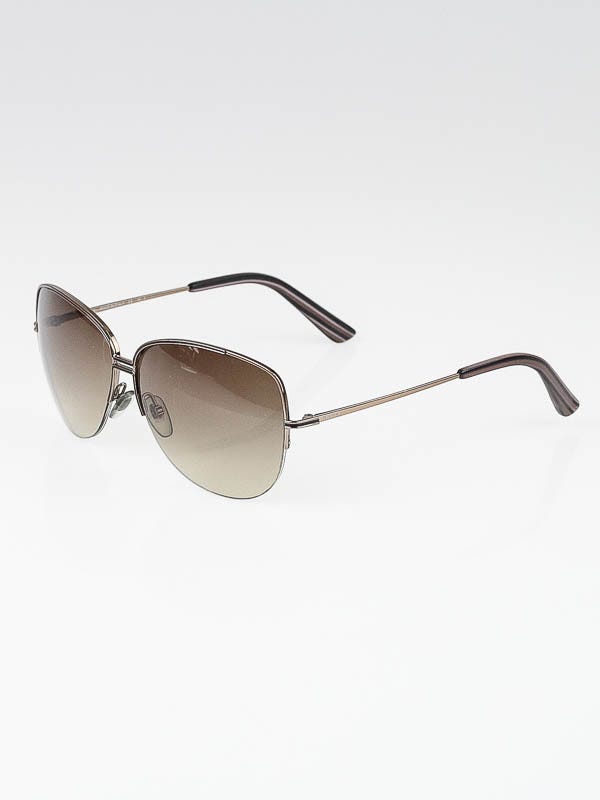 Gucci Silvertone Metal Aviator Sunglasses-2889