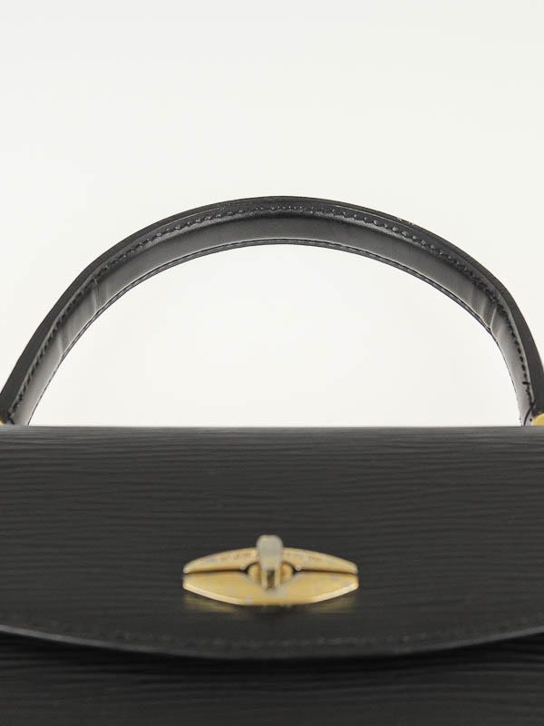 Louis Vuitton Black Epi Malesherbes Kelly Top Handle Bag Gold Hardware  SR1002