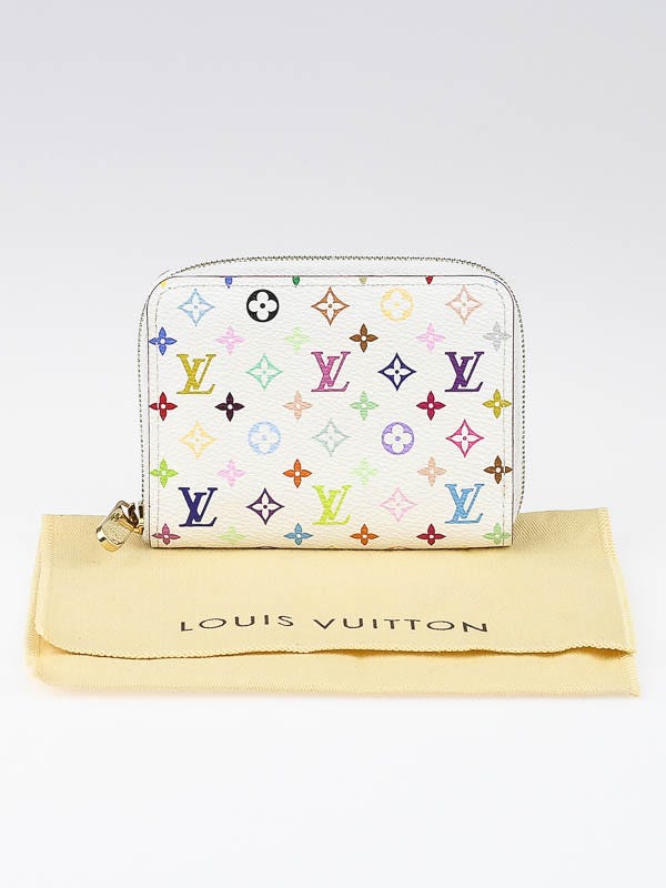 LOUIS VUITTON Monogram Multicolor Zippy Coin Purse Wallet White