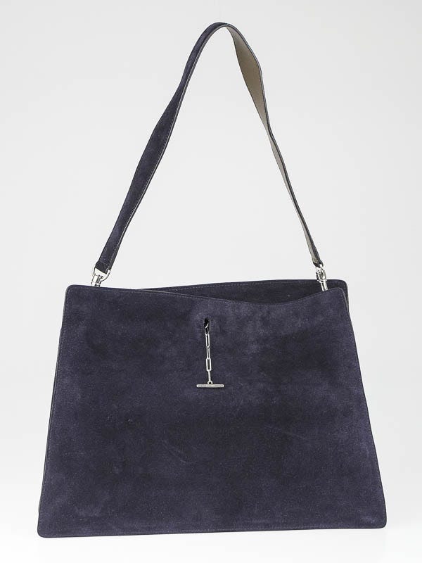 Celine Navy Blue Suede New Shoulder Bag