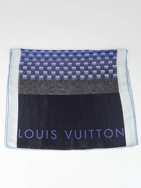 Louis Vuitton Blue Damier Silk Scarf