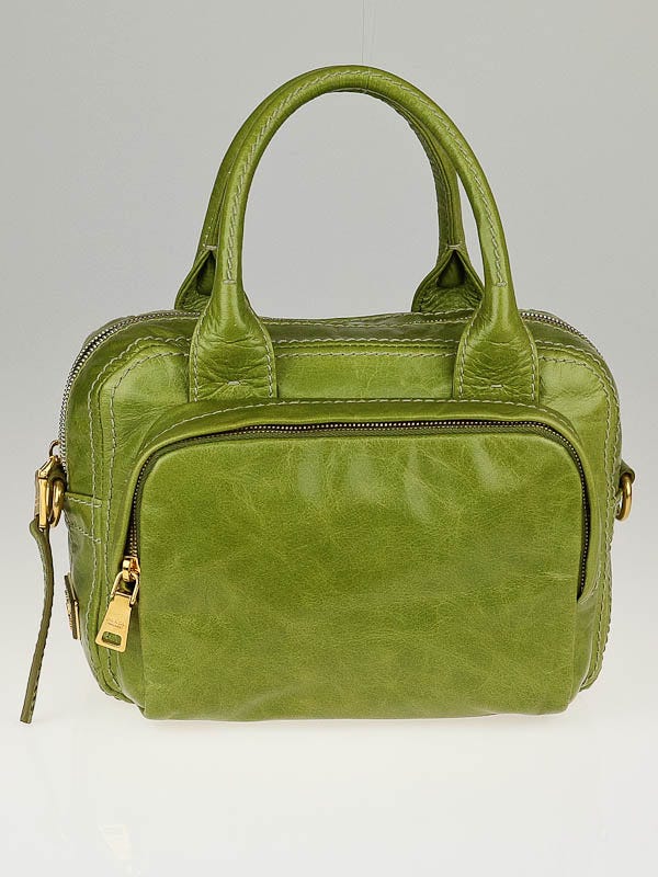 Prada Edera Vitello Shine Leather Bauletto Messenger Bag BN2010