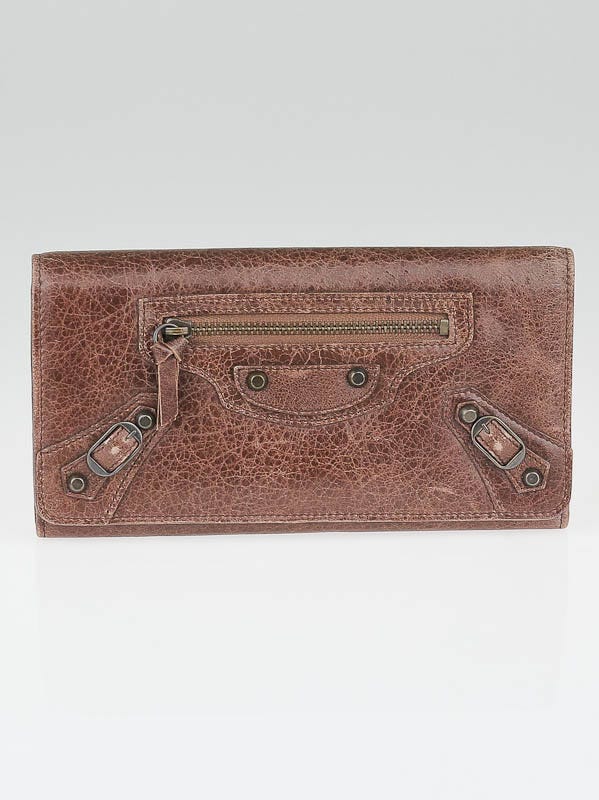 Balenciaga Chataigne Leather Classic Long Money Wallet