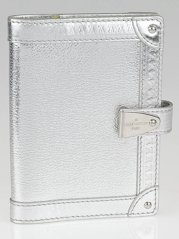 Louis Vuitton Silver Suhali Leather Partnenaire Agenda Cover/Notebook