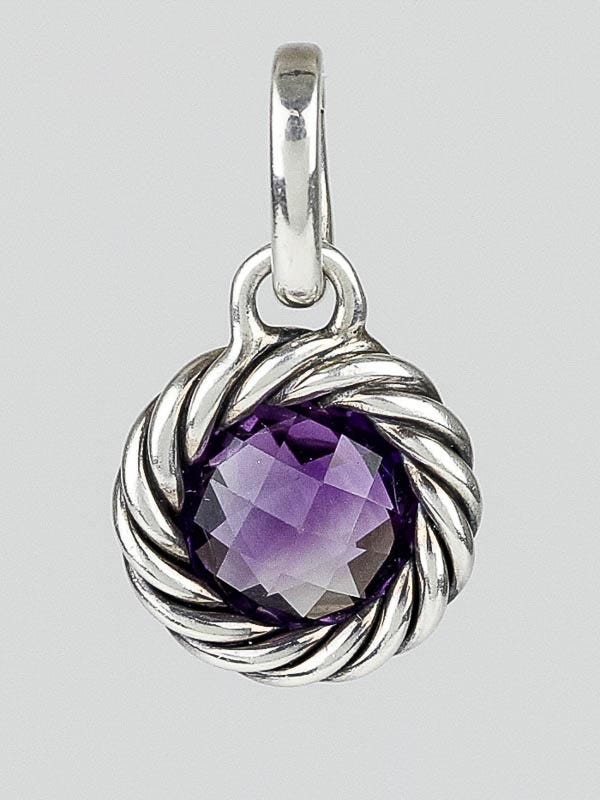 David Yurman Petite Chatelaine Pave Bezel Pendant Necklace with Amethyst  and Diamonds | Lee Michaels Fine Jewelry stores