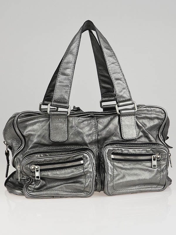 Chloe Charbon Metallic Leather Large Betty Satchel Bag