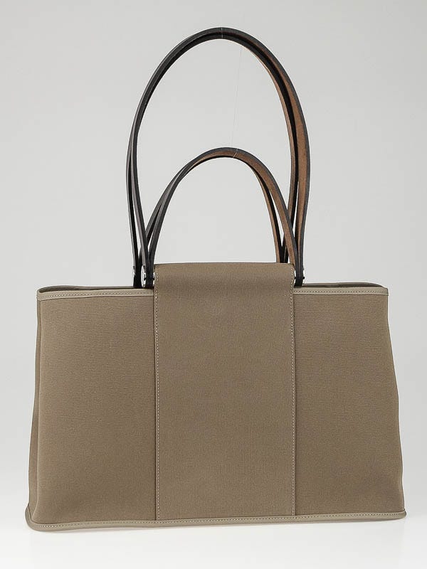Hermes Etoupe/Ebene Canvas Cabag Elan Tote Bag
