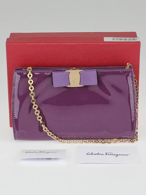 Salvatore Ferragamo 紫 ケース Salvatore Ferragamo Purple Pebbled Leather Briana Small Tote Bag