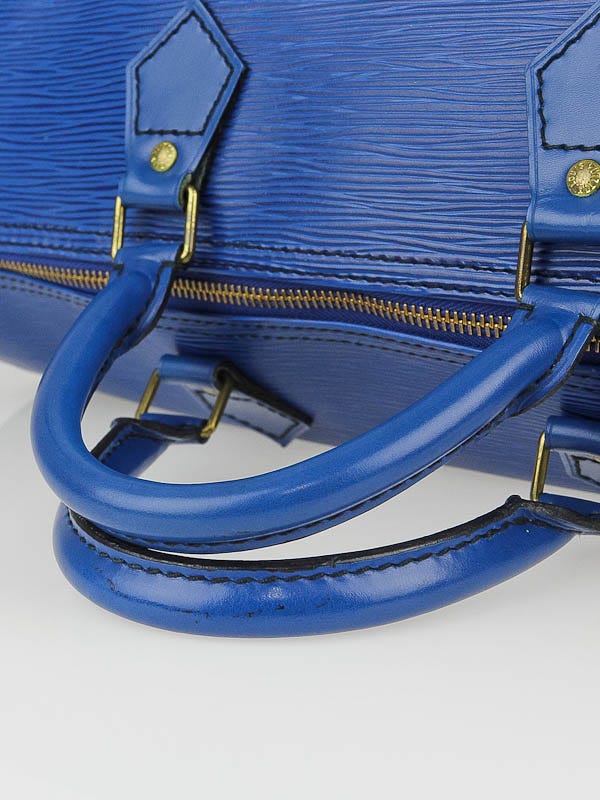 Louis+Vuitton+Speedy+Duffle+35+Toledo+Blue+Leather for sale online