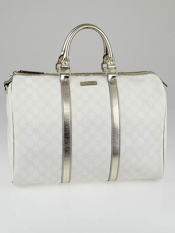 Gucci GG White Canvas Joy Boston Bag / Strap
