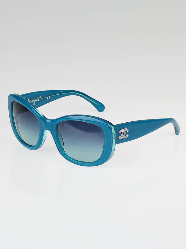 Chanel Teal Oversize Frame CC Logo Sunglasses-40938