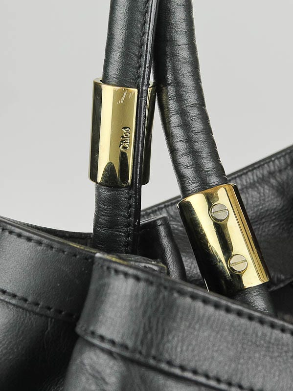 Chloe Black Leather Large Victoria Tote Bag | Yoogi's Closet