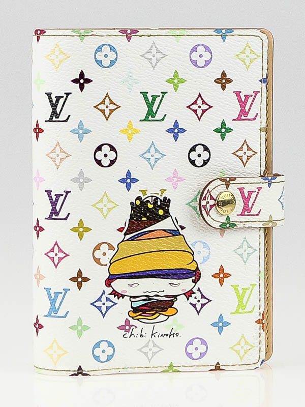 Louis Vuitton Limited Edition White Monogram Multicolore Chibi Kinoko Small  Ring Agenda Cover - Yoogi's Closet