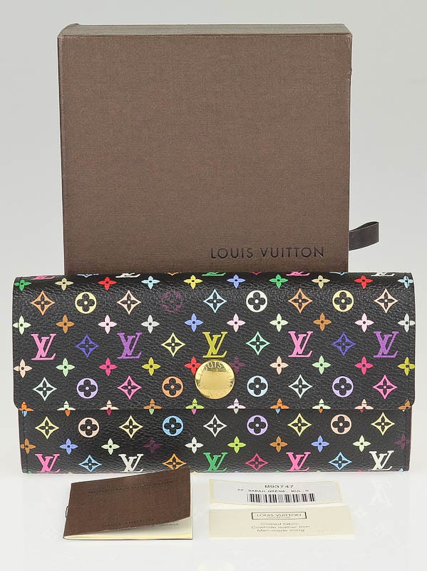 Louis Vuitton Monogram Multicolore Portefeuille Sarah Black Long Wallet 641