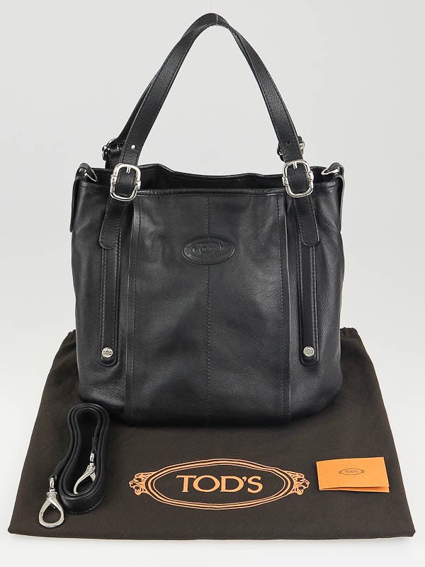 Tod's Black Leather G-Line Easy Sacca Grande Tote Bag - Yoogi's Closet