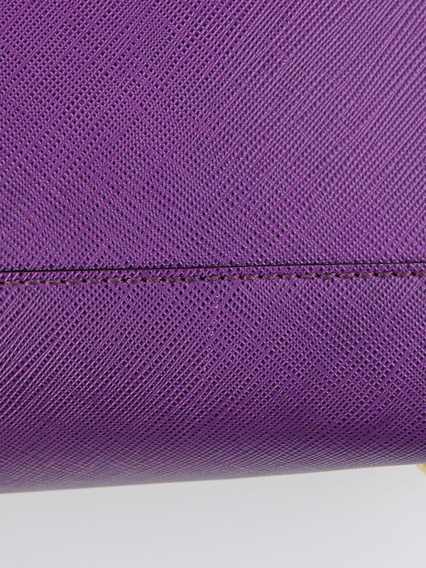 Salvatore Ferragamo Purple Pebbled Leather Briana Small Tote Bag