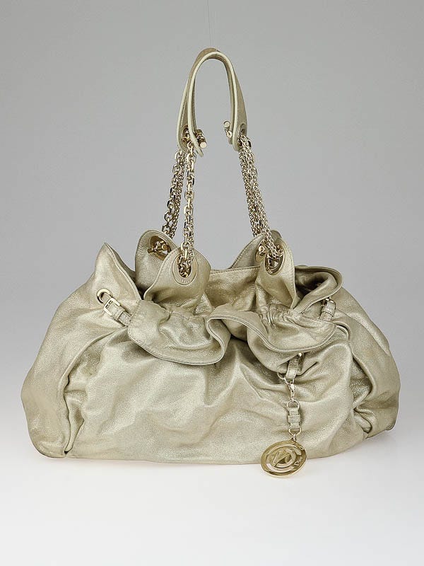 Christian Dior Metallic Gold Leather Le Trente Bag