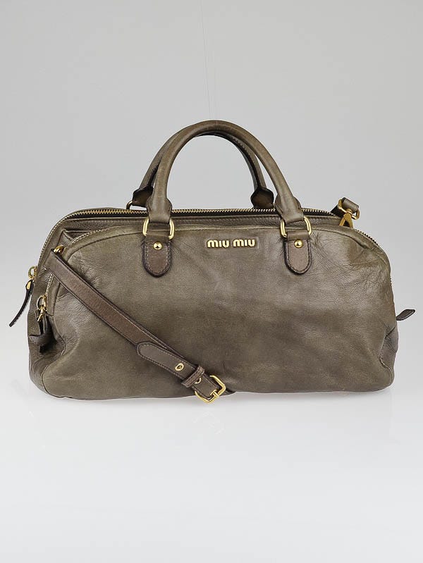 Miu Miu Brown Leather Multi-Zip Top Handle Bag | Yoogi's Closet Miu Miu Brown Leather Multi-Zip Top Handle Bag | Yoogi's Closet