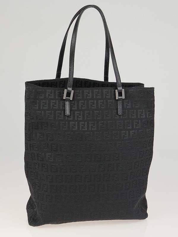 Fendi Black Zucchino Print Canvas Shopping Tote Bag - 8BH067
