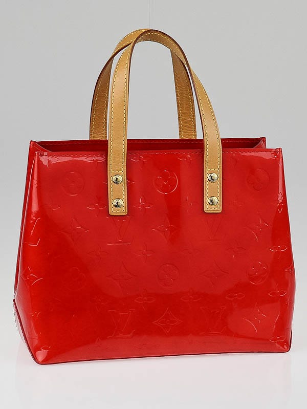 Louis Vuitton, Bags, Preloved Louis Vuitton Mini Reade Red Vernis Leather  Tote Bag