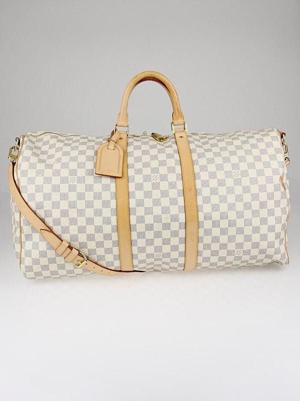 Louis Vuitton Damier Azur Keepall Bandouliere 55 Bag