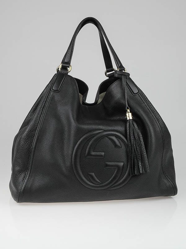 Gucci Black Leather Soho Large Tote Bag