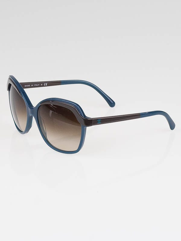 Chanel Blue/Brown Gradient Tint Oversized CC Logo Sunglasses-5228