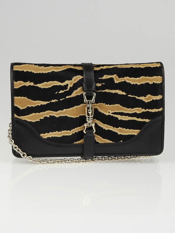 Gucci Zebra Print Calf Hair Broadway Evening Bag