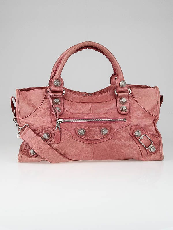 Balenciaga Framboise Lambskin Leather Giant 21 Silver Part Time Bag