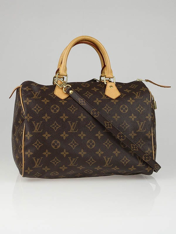 Louis Vuitton Monogram Canvas Speedy 30 Bag w/ Monogram Strap