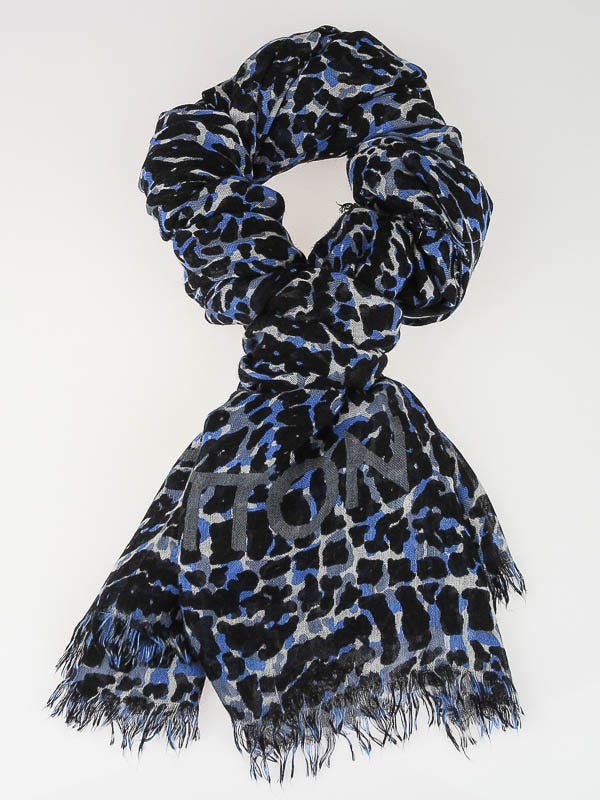 Louis Vuitton Marine Cashmere/Silk Lezard Stole