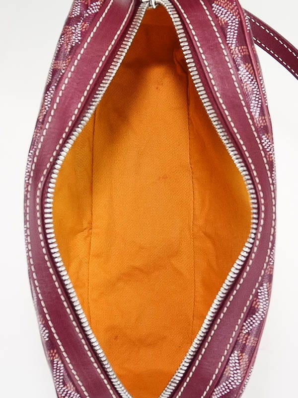 GOYARD CAP VERT PM Shoulder Bag Burgundy Coated Canvas Leather
