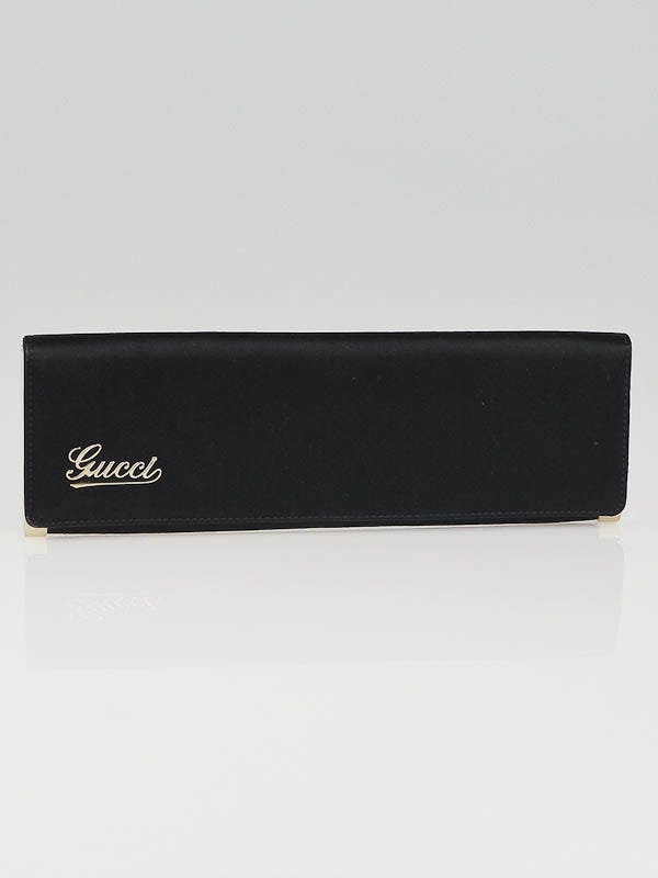 Gucci Black Satin Signature Clutch Bag Yoogi s Closet