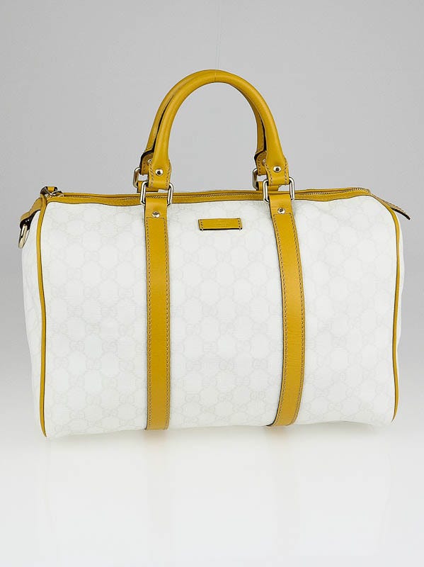 Gucci White Medium Joy Boston Bag White Coated Canvas With 