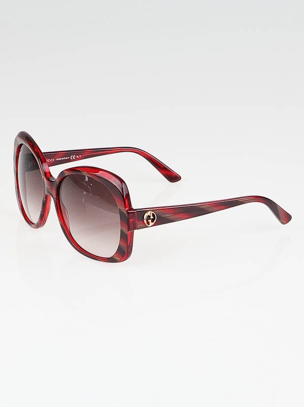 Gucci Red Oversized Frame GG Sunglasses-3189/S