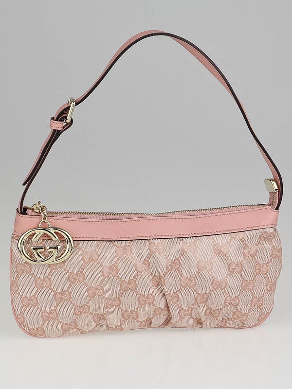 Gucci Pink GG Crystal Coated Canvas Accessories Pochette Bag