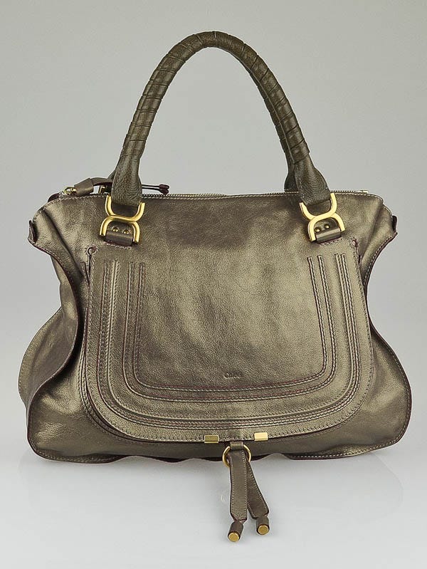 Chloe Marcie Satchel Bag in Taupe | MTYCI