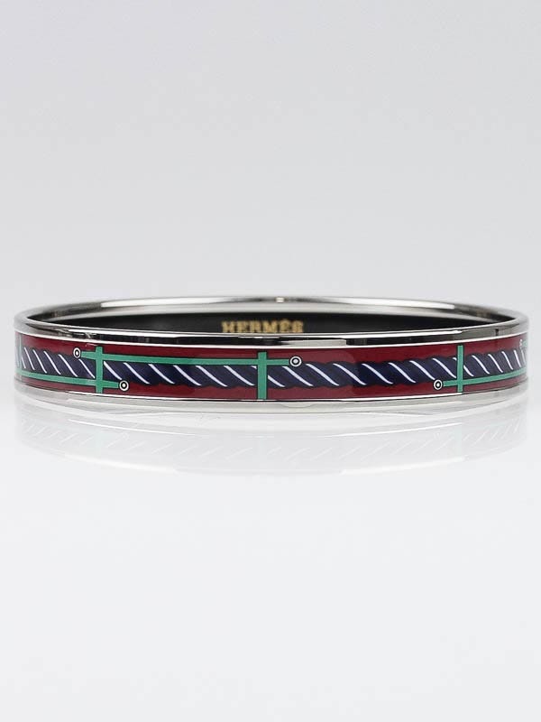 Hermes Grands Fonds 2 Enamel Printed Narrow Bangle Bracelet Size 70 -  Yoogi's Closet