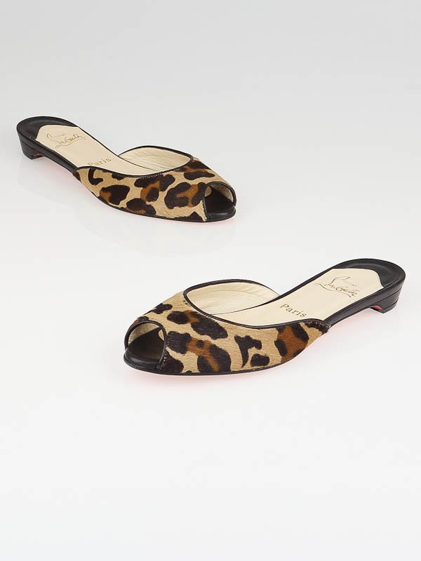 Christian louboutin clearance leopard flats