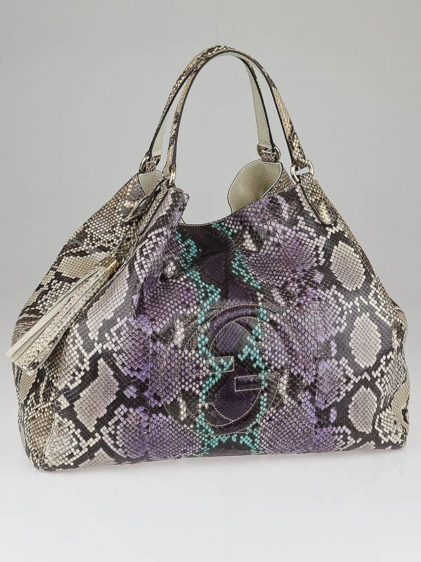 Gucci Multicolor Python Soho Large Tote Bag | Yoogi's Closet