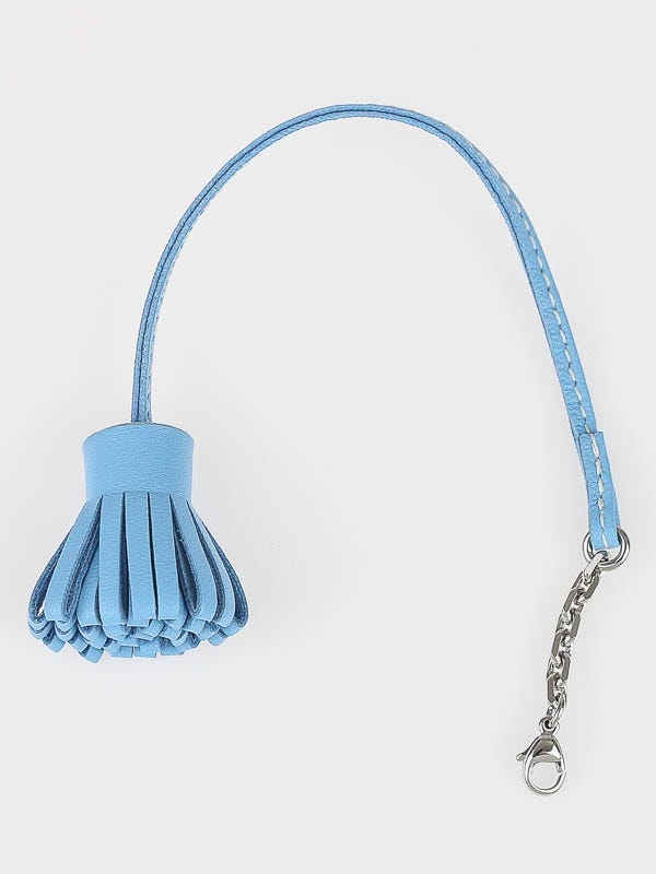 Hermes Celeste Blue Lambskin Leather Small Carmencita Page Marker