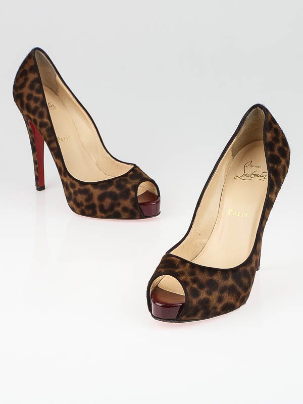 Christian Louboutin Animal Print Pony Hair No Prive Pumps Size 7/37.5