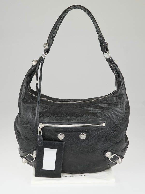 Vintage BALENCIAGA Chevre Leather Giant 21 Silver Hobo Bag - BLACK on  Garmentory