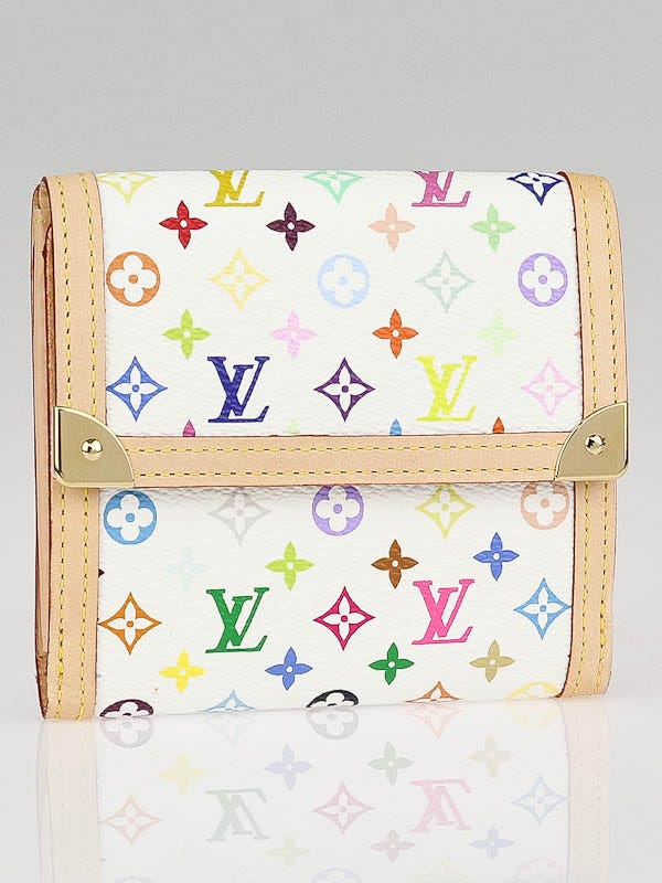 Louis Vuitton White Monogram Multicolore Elise Wallet