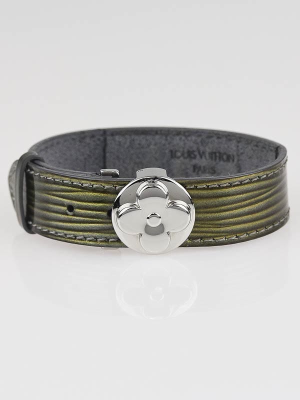 Louis Vuitton Metallic Grey Cyber Epi Leather Millennium Wish Bracelet