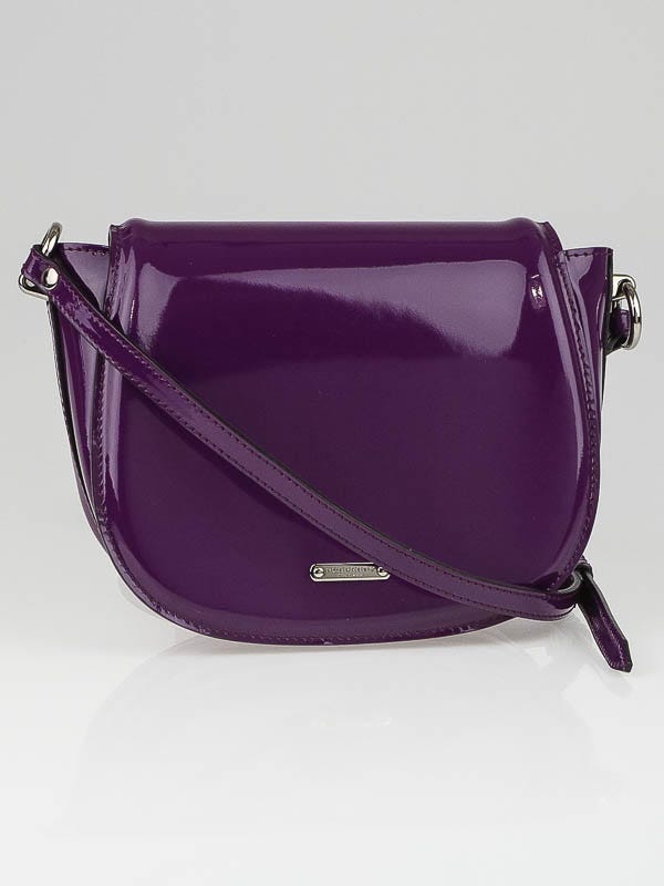 Burberry Beetroot Patent Leather Leigh Small Crossbody Bag