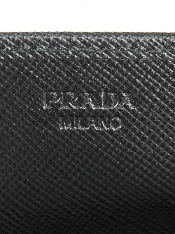 Prada Black Saffiano Leather ID Lanyard - Yoogi's Closet